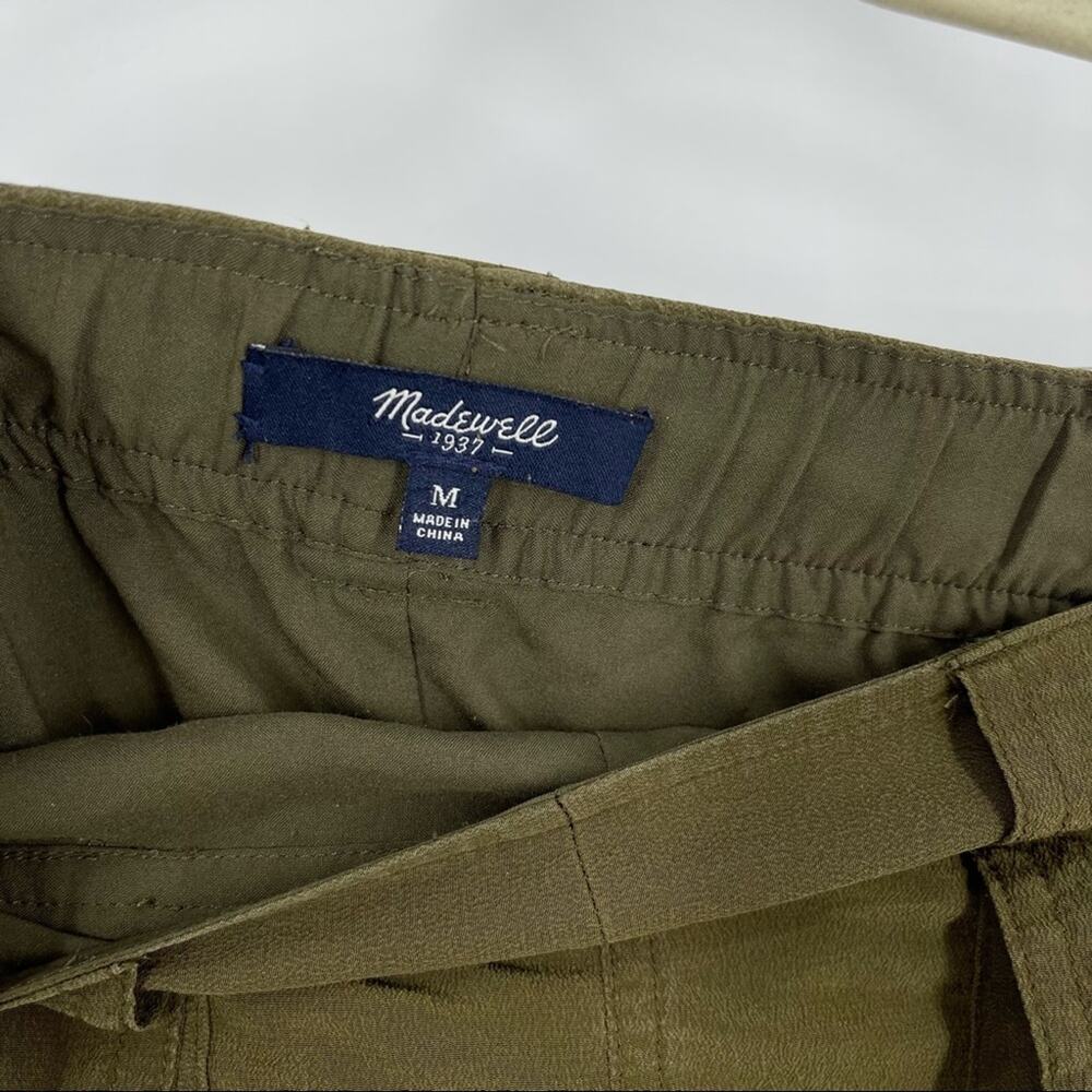 Madewell Lookout Skirt Womens Medium Green Silk Cargo Pockets Lined Earthy Olive - Picture 5 of 10